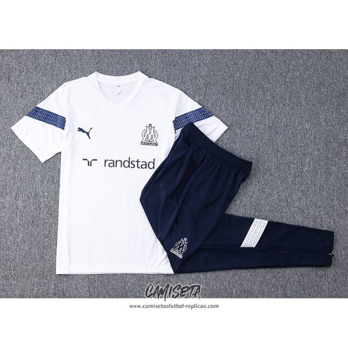 Chandal del Olympique Marsella 2022-2023 Manga Corta Blanco